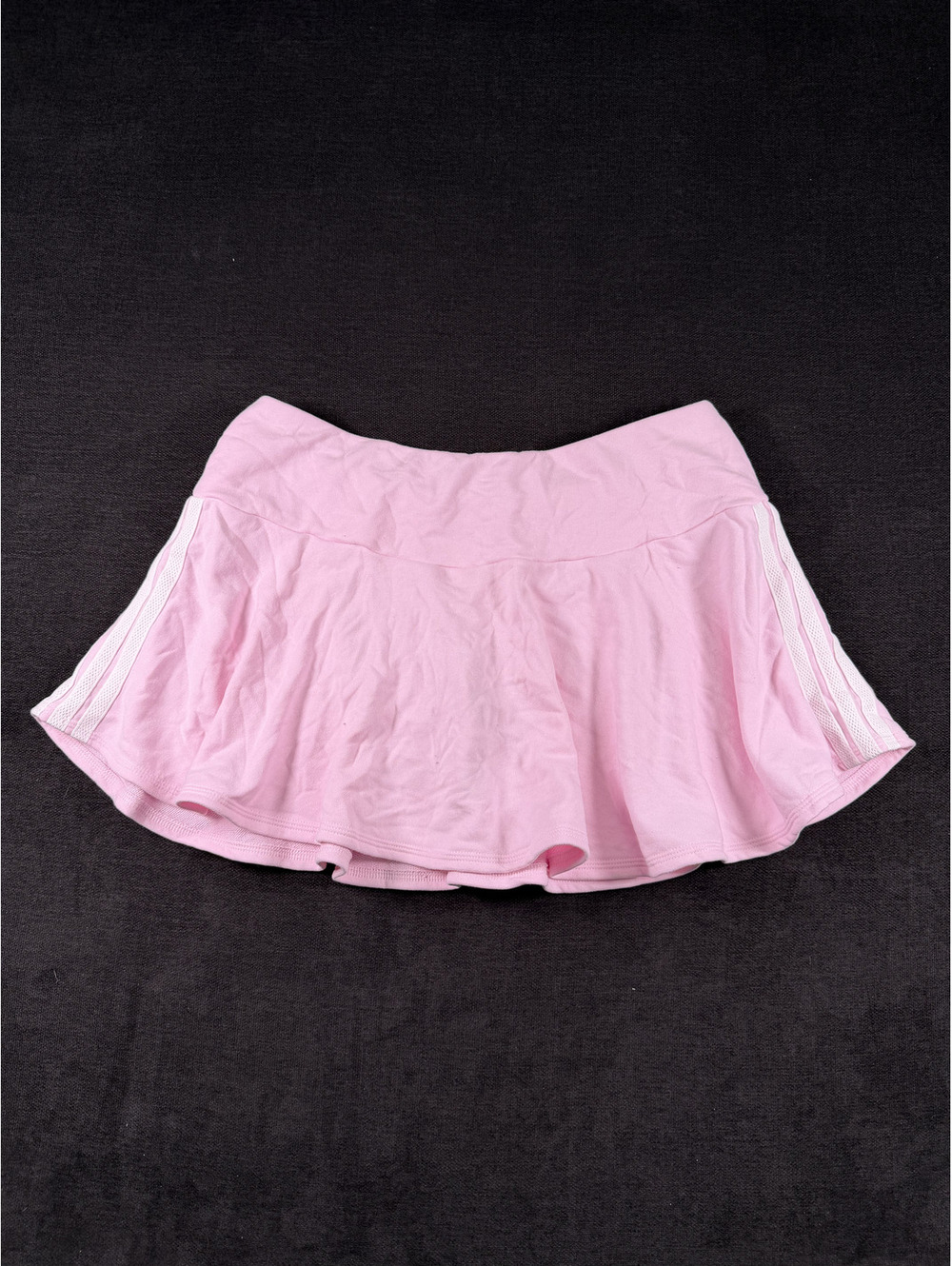 Adidas Pink Athletic Skirt with White Stripes Size L